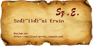 Szőllősi Ervin névjegykártya